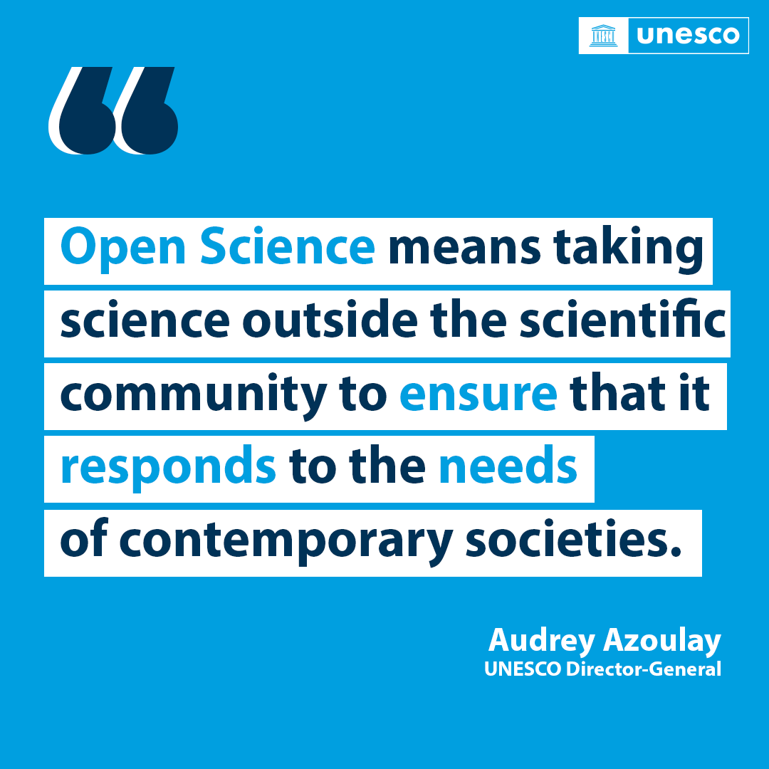 #OpenScience's revolutionising the way research is conducted, shared &amp; accessed.

Let's break down barriers &amp; build a more inclusive, collaborative &amp; impactful scientific community!

To better understand the importance of Open Science, visit on.unesco.org/3leSzIq #OpenScienceUN