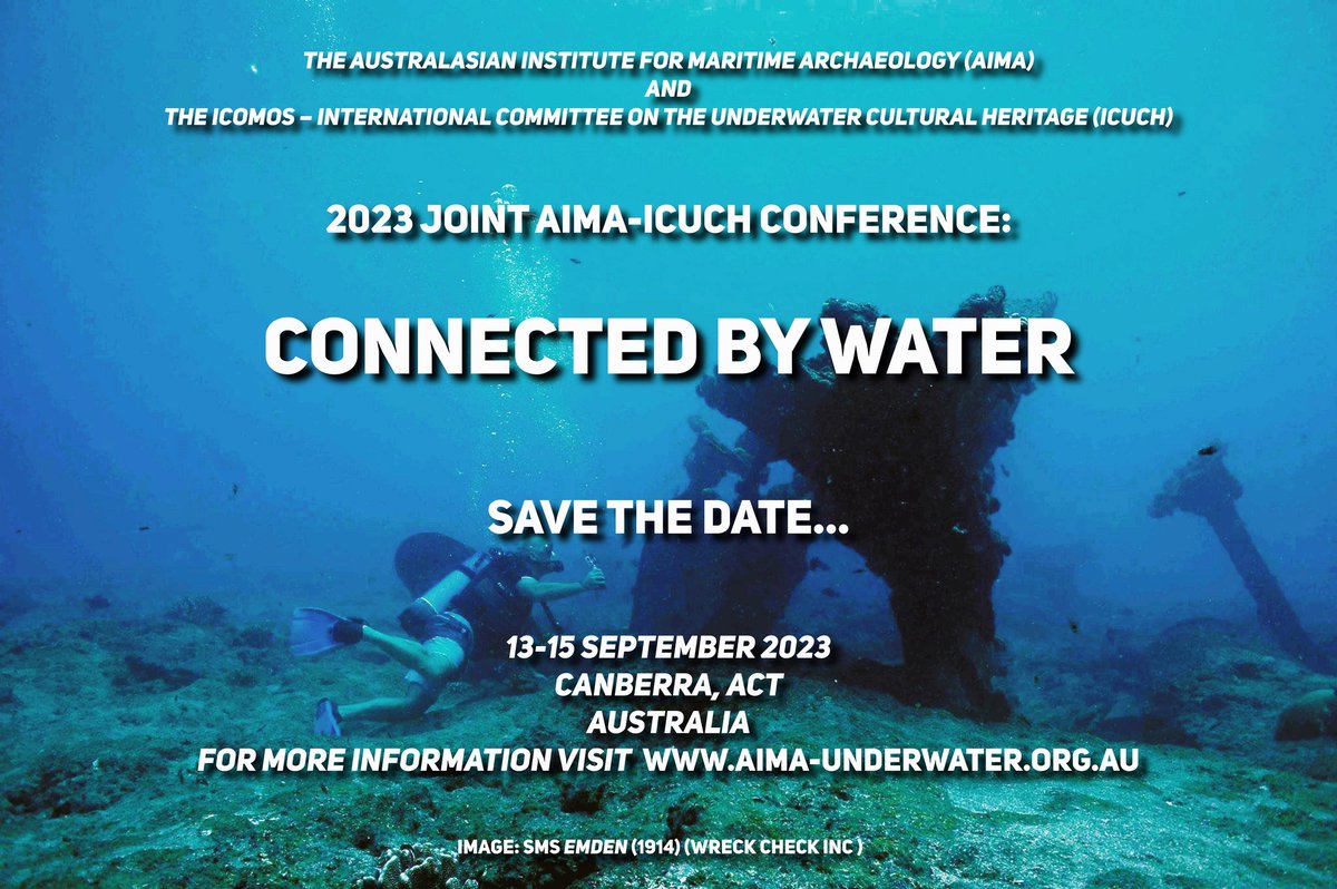 AIMA (@aima_underwater) on Twitter photo The call for session abstracts for the joint 2023 AIMA-ICUCH conference is now open! The conference theme this year is 'Connected by Water'. Submissions are due by the end of Feb!
#MaritimeArchaeology <a href="/IIcuch/">ICOMOS-ICUCH</a> The call for session abstracts for the joint 2023 AIMA-ICUCH conference is now open! The conference theme this year is 'Connected by Water'. Submissions are due by the end of Feb!
#MaritimeArchaeology <a href="/IIcuch/">ICOMOS-ICUCH</a>