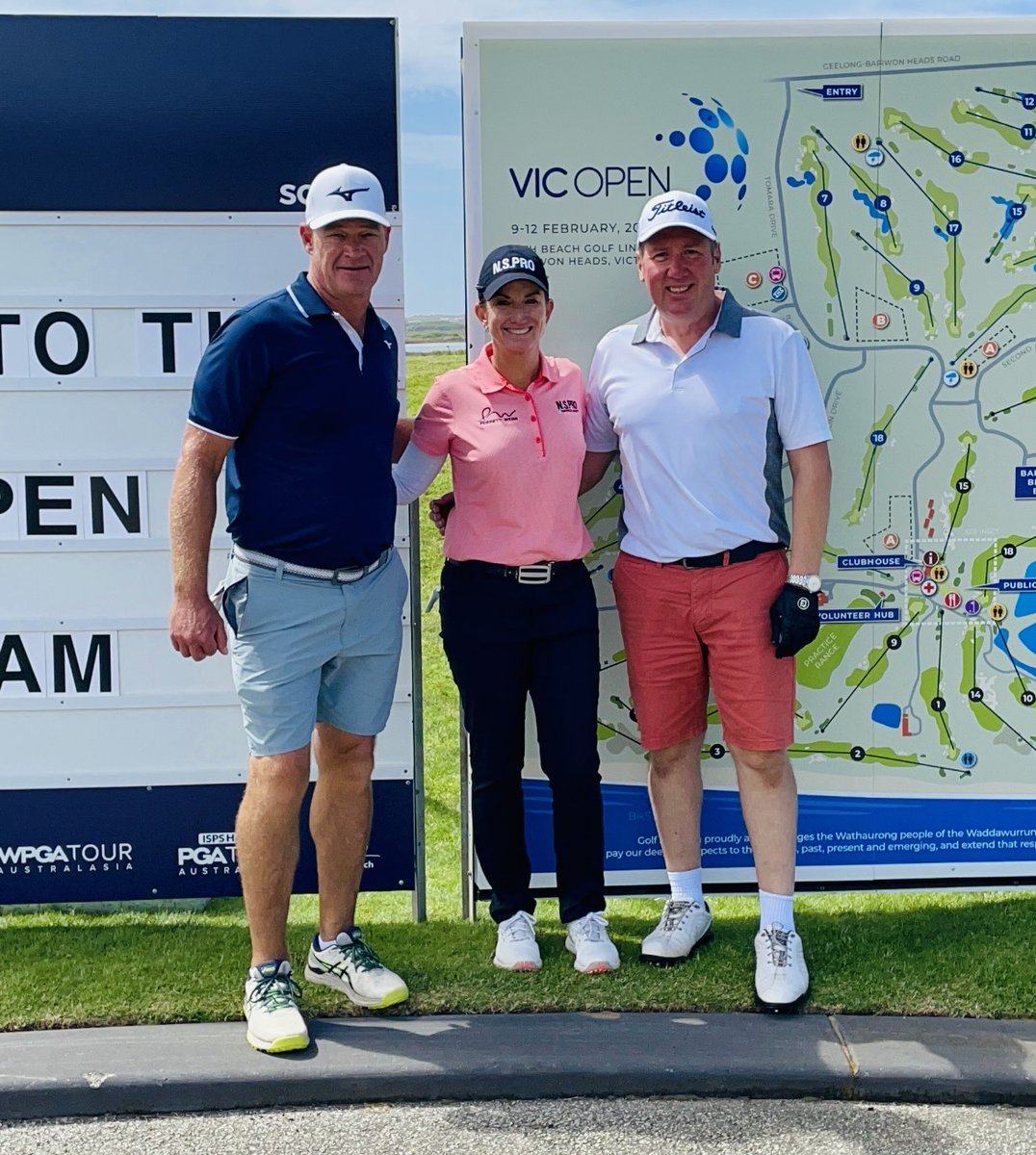 Council is a proud partner of the #VicOpen and we are excited to welcome some of Australia's top golfers to our region again.
Action starts today <a href="/13thBeachgolf/">13th Beach Golf</a> and entry is free.
📷Cr Ron Nelson in the pro-am alongside Keith from <a href="/TheBlock/">The Block</a> and seven-time major champ @Karrie_Webb