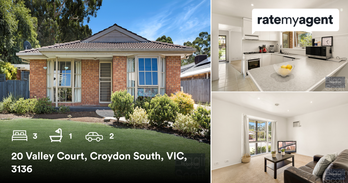 🛌 3 🛀 1 🚘 2
📍 20 Valley Court, Croydon South, VIC, 3136

Our agent’s latest listing on #RateMyAgent

rma.reviews/Vs5TuA88LMrB

...
#ratemyagent #realestate #BigginScott_Boronia