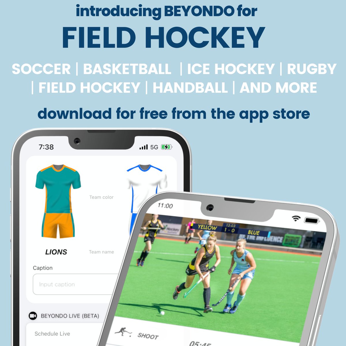 Try BEYONDO for Field Hockey now to Film, Live Stream, create and share Highlights with your team, friends & fans! Available for FREE in the App Store!
#fieldhockey #hockey #hockeylife #fieldhockeylife #fieldhockeyislife #fieldhockeyplayer #hockeyfamily #fieldhockeygirls #sports