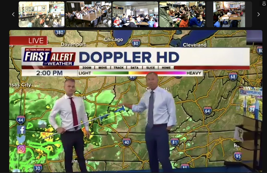 MikeFirstAlert's tweet image. #firstalertwx “All the Weather, All the Time” - zoom session w/ 11! 2nd grade classes @ActionNewsJax @WOKVNews @TechCoach513