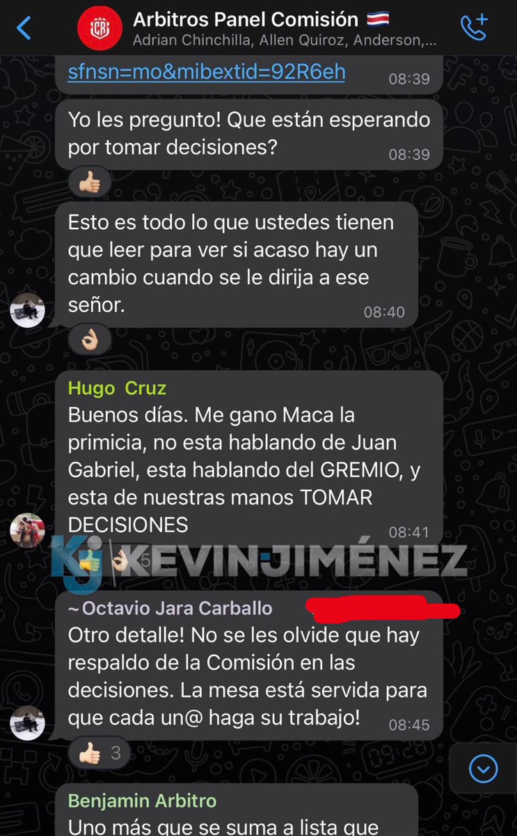KevinJimenezCR's tweet photo. EXCL: Los árbitros se unirán por el gremio y tomarán decisiones tras las declaraciones de Jeaustin Campos sobre Juan Gabriel Calderon. 😮

Aquí chats exclusivos del Grupo de WhatsApp de los árbitros donde hablan del tema 👇🏼 https://t.co/wjTLzY2Hni