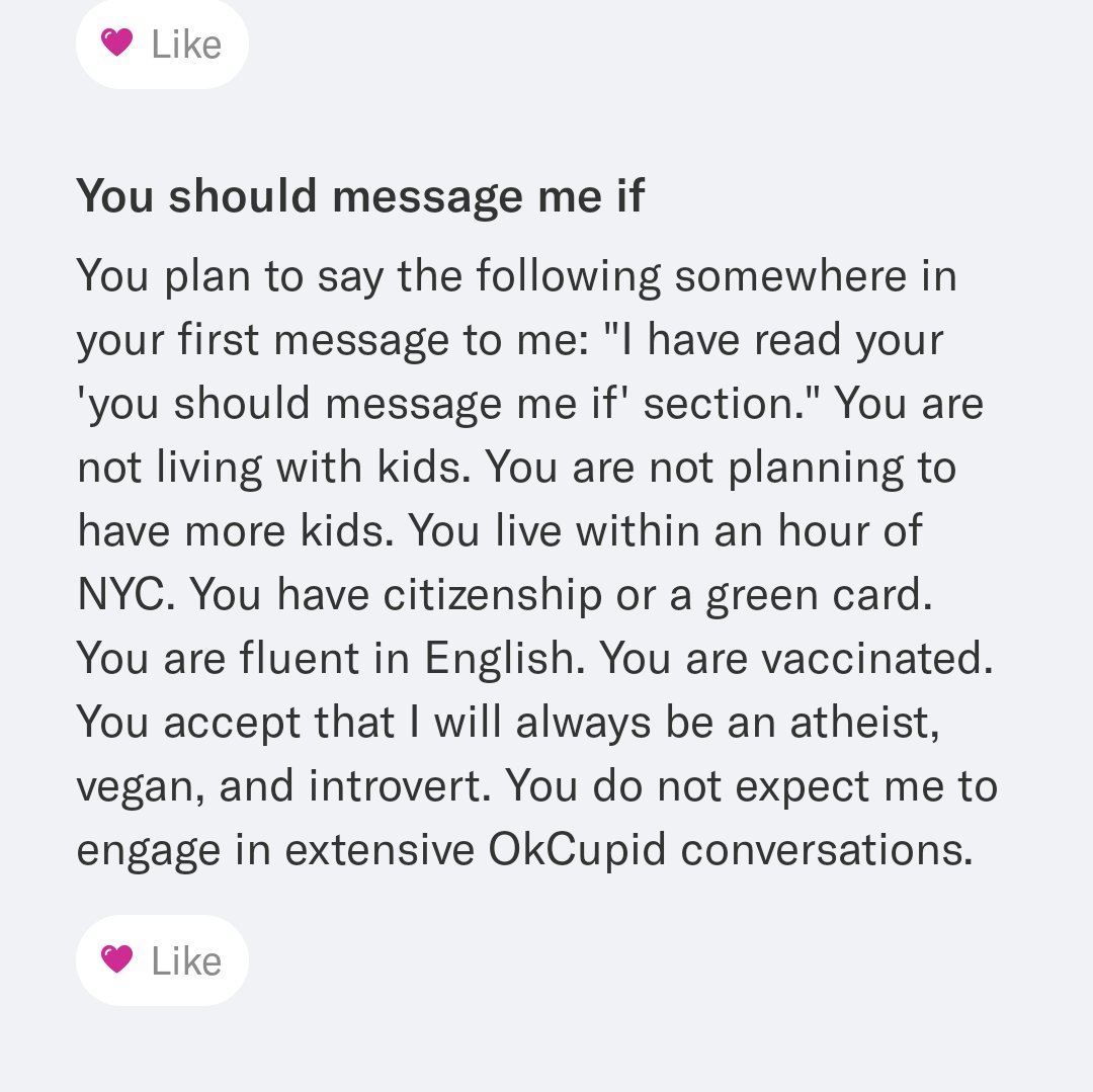 modernsingle's tweet photo. Dang, this guy has a lot of pre-requisites. #okcdating https://t.co/zXN1wai6hX