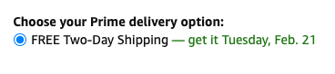 Hey <a href="/amazonca/">Amazon Canada</a> ! How how how is this 2 day free shipping? Today is Feb 8. (Local supporters: thing not available locally. You can stand down. Thx.)