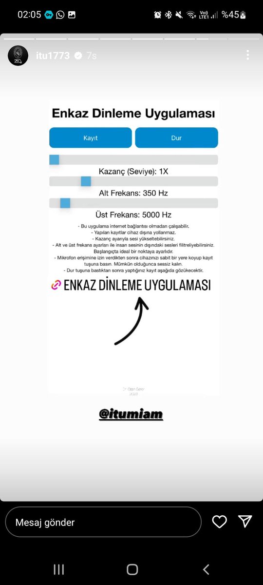 <a href="/belalcaggins/">Belal</a> Arkadaşlar özellikle ekipmanı olmayan siviller için  
web.itu.edu.tr/sariero/dinlem…
bu internetsiz site oldukça faydalı, insan sesi dışındaki gürültüyü de filtreliyo mutlaka aklınızda olsun