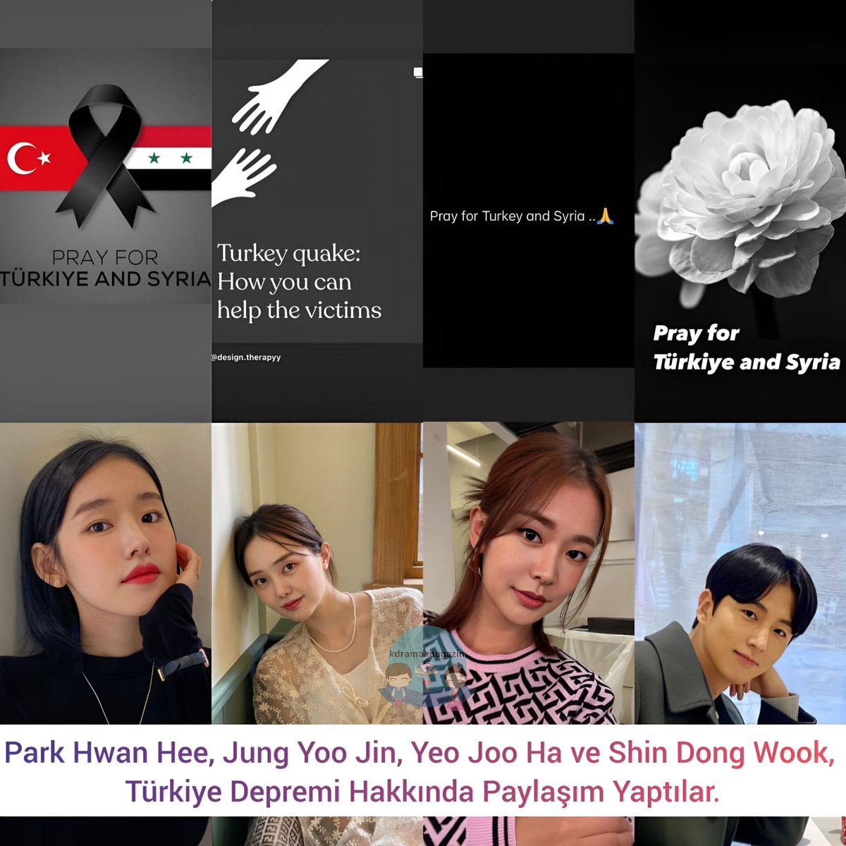 #ParkHwanHee, #JungYooJin, #YeoJooHa ve #ShinDongWook, Türkiye Depremi Hakkında Paylaşım Yaptılar.