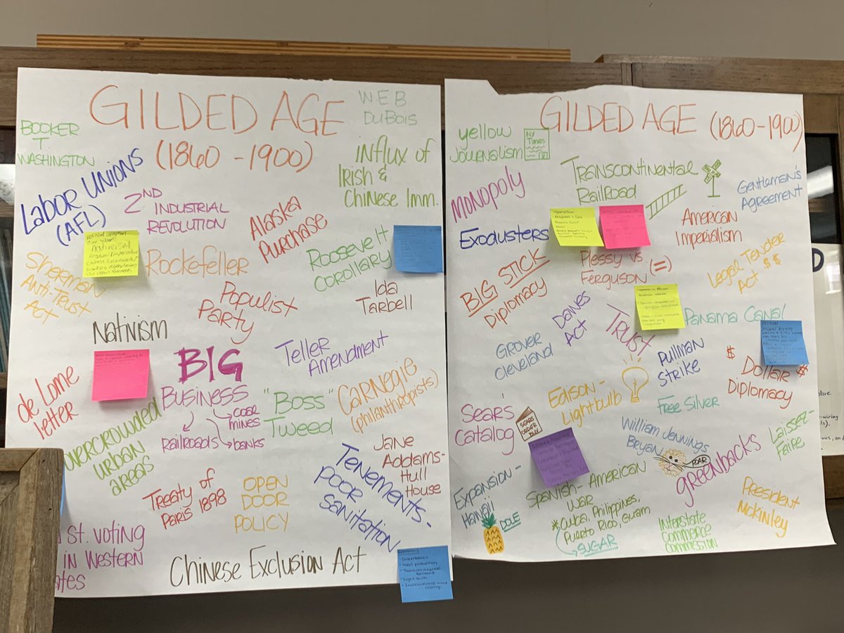 Awesome app smashing day in <a href="/BlinnCollege/">Blinn College District</a> Dual Credit combining <a href="/genially/">Genially</a>, primary documents, videos, Flip, <a href="/GoogleForEdu/">Google for Education</a> Jamboard, <a href="/canva/">Canva</a> and more for a full Ss engagement day! Topped it off with a Gilded Age anchor chart to start our 1302 classroom timeline! <a href="/BrenhamHS/">Brenham High School</a>