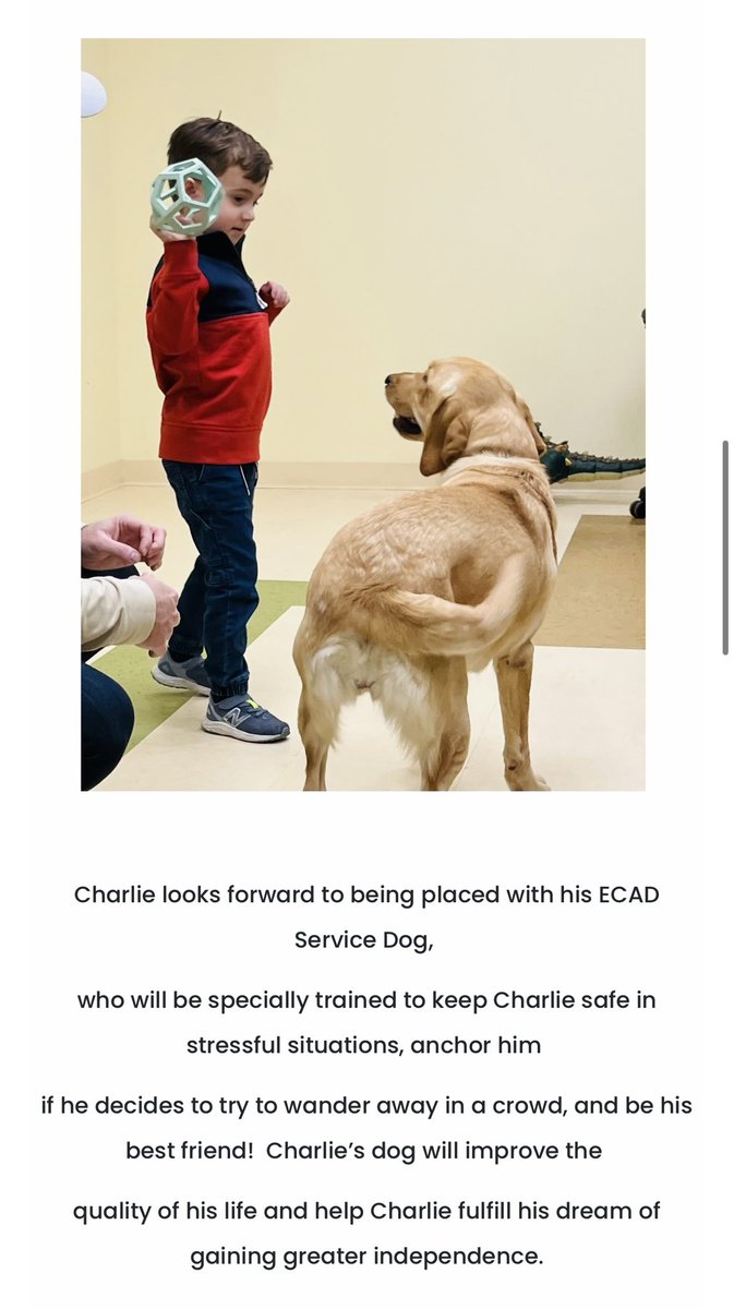 Thanks to those who’ve already donated to ECAD in Charlie’s name!  🦮🧩💙 connect.clickandpledge.com/Organization/e…