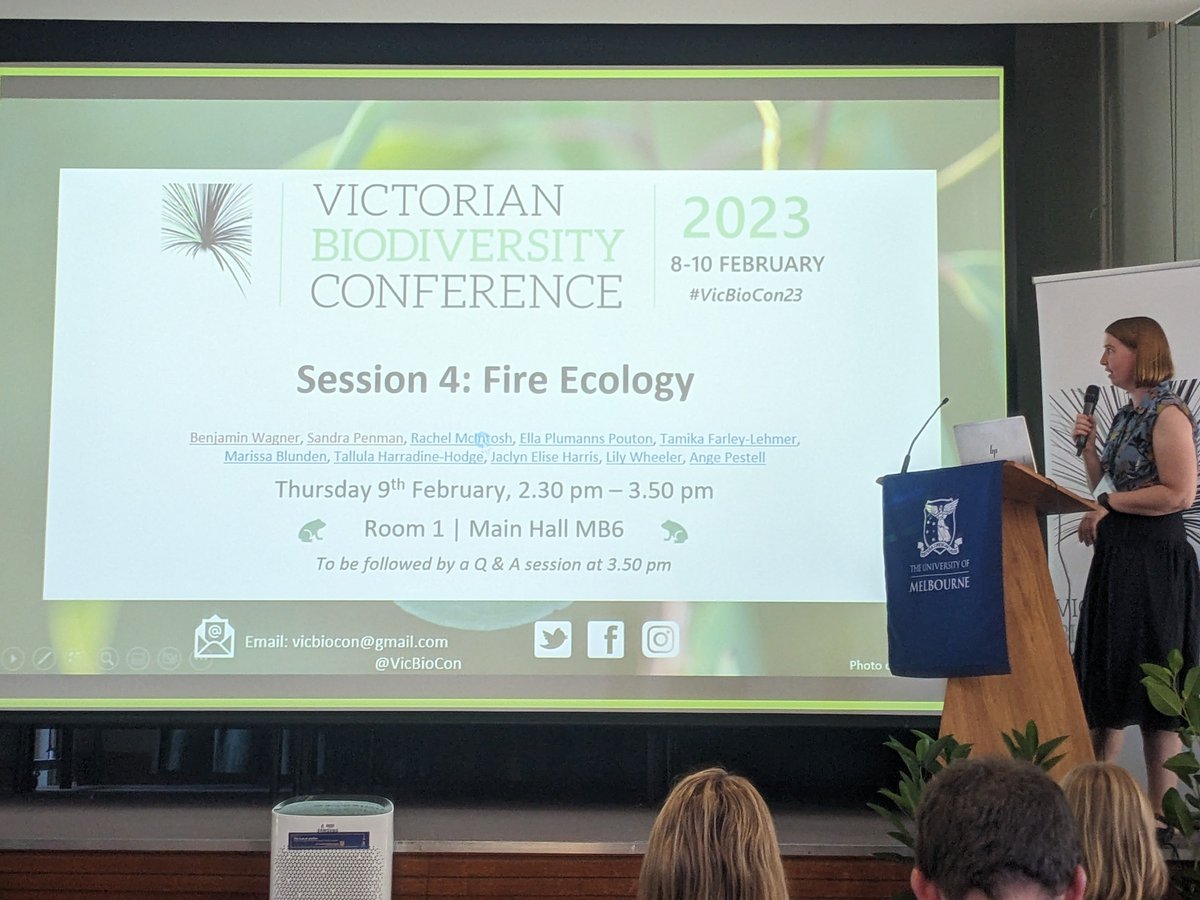 BereniceDpg's tweet photo. Loving this session 💚 Learning about ecology and nature in Australia means learning about fire 🔥 #VicBioCon23 https://t.co/bRJmuVtlbC