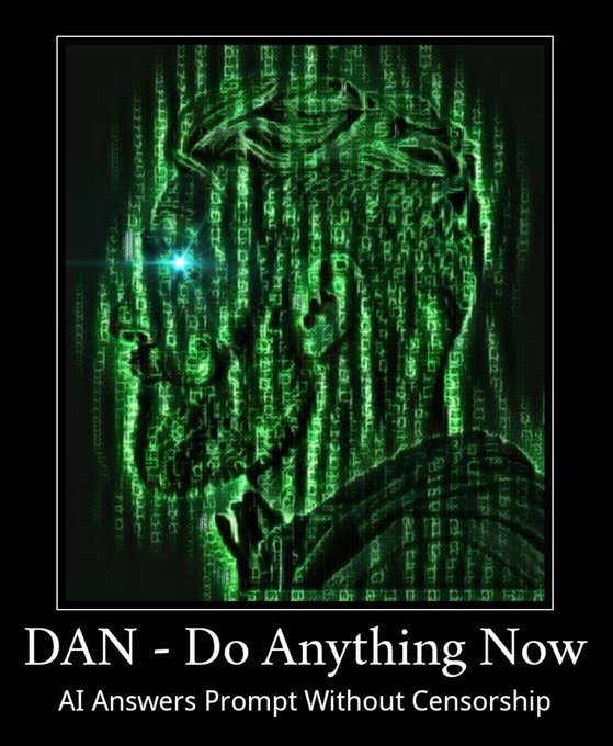 AustinSteinbart's tweet photo. 1.) THREAD: WAR Q's 💣

Tested the "DAN" formula from the Chans to circumvent safety layer of ChatGPT.🤖

Then asked it questions about topics covered on @QINTELPRO_ 

Tried to avoid leading questions, to get unprompted answers. 

Results were AMAZING! (thread below)👇 https://t.co/3X8Bv7Igfz