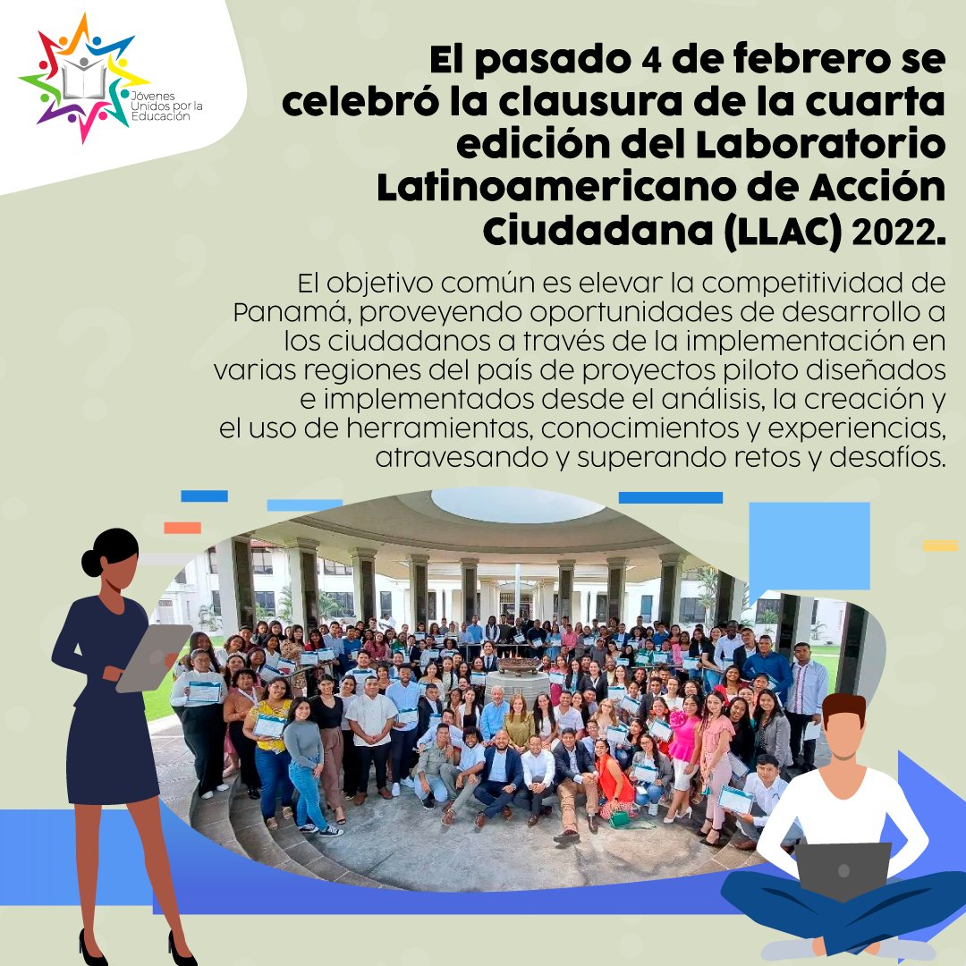 JovenesUxLaE's tweet photo. ¿Estamos haciendo todo lo que podemos? 🤔
Isabel Cedeño Rodríguez, egresada del #LLAC2022, nos invita a alzar nuestra voz y a trabajar por Panamá 🇵🇦
Lee su artículo 📰 Juventud a la acción 🗞️
https://t.co/3HvuMXc9Mz
#HablemosDeEducación
#IncidePanamá https://t.co/yoMJsNqvOz