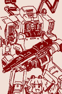 「ちかごろのらくがき1めがねたぬきとBT-7274 」|うちうのイラスト