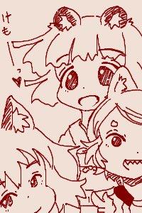 「ちかごろのらくがき1めがねたぬきとBT-7274 」|うちうのイラスト