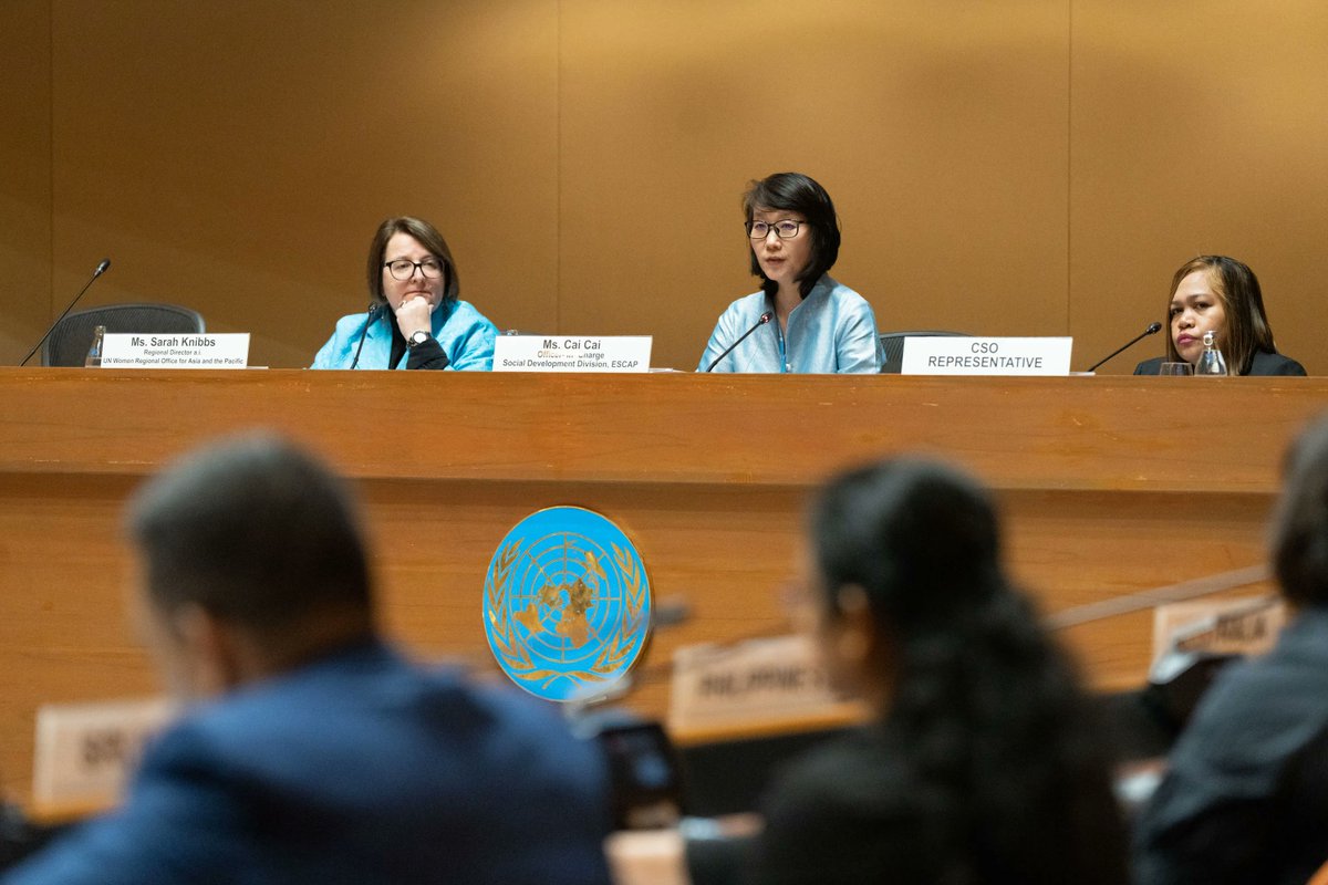 UNESCAP's tweet image. 📲#Tech offers better access to info, education &amp;amp; skills, but not all women can benefit from the opportunities it offers. #GenderGap, hinders their access &amp;amp; #GenderEquality.

300+ experts discussed solutions on closing the gender gap in #AsiaPacific at #CSW67 w/ @unwomenasia