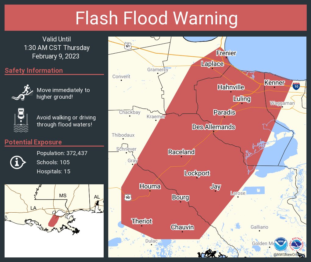 Mark Schleifstein on Twitter "RT NWSNewOrleans Flash Flood Warning