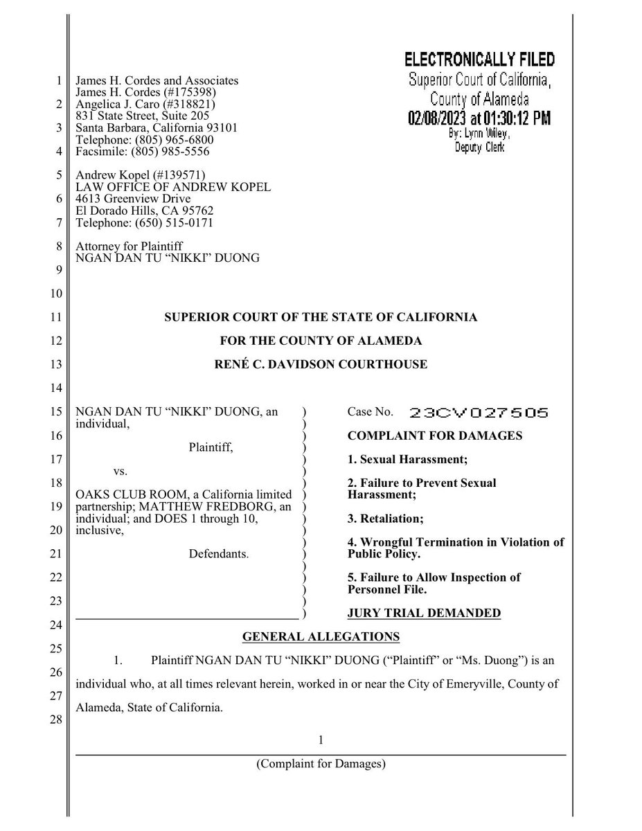 Alameda County Court Watch On Twitter Filed Today DUONG Vs OAKS CLUB Alameda county court watch on twitter filed today duong vs oaks club