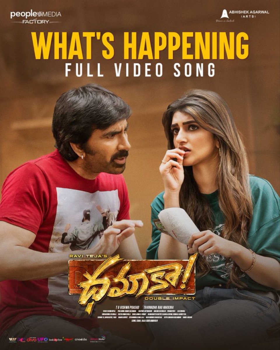 BalupuPraveen's tweet photo. #Dhamaka Soul Stirred Magical Melody
#WhatsHappening full video song out Nowπ₯π€©
#BlockbusterDhamaka
Watch Full Video
https://t.co/a1xL7U05Ac
@RaviTeja_offl @sreeleela14 @TrinadharaoNak1 @vishwaprasadtg @vivekkuchibotla @KumarBezwada
@sujithkolli #Raviteja #Ravanasura https://t.co/RYiZ1LV3nD
