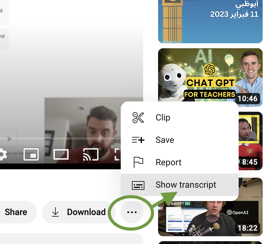 A great way to use #ChatGPT... download the transcript from a YouTube video, paste the text into ChatGPT and ask for questions related to cet video. You can also request multiple-choice questions! Brilliant!