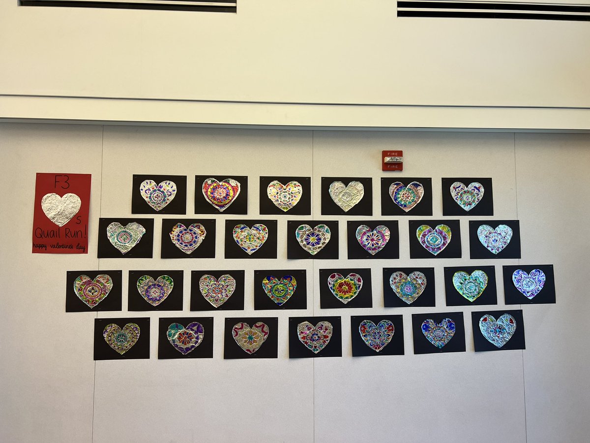 heymissyim's tweet photo. Our embossed foil hearts look amazing up in the office at @QRES_Explorers ! Happy (early) Valentine’s Day, Quail Community! https://t.co/65LcLz3QuF