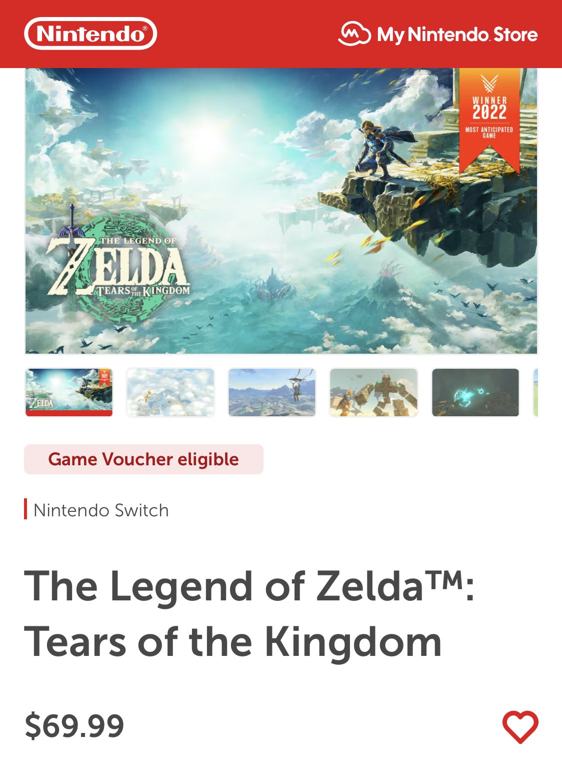 The Legend of Zelda: Tears of the Kingdom Standard Edition