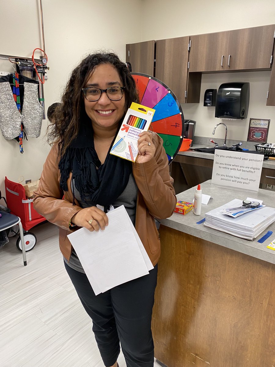 CynthiaMorganH1's tweet photo. CJH teachers enjoyed lunch with dessert &amp; a spin of the prize wheel, courtesy of Ric Carroll, Appreciation Financial. Thanks for donating classroom supplies &amp; great food! ⁦@KatinaRhodesCJH⁩ ⁦@hebisd⁩ #AppreciationFinancial ⁦@HEBISDpeople⁩ https://t.co/7rijqheB1K