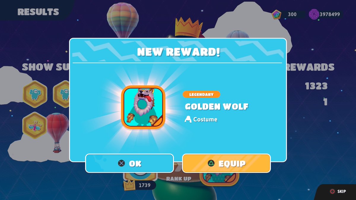 UseCodeRod's tweet image. Golden Wolf Top Unlocked!!! #FallGuys #FG #PS4share