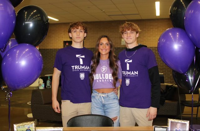 Congratulations to Corbin Clay, 
Abby Bilbao, &amp; Landon Keisker on signing to play college soccer at Truman State University! 
<a href="/KickapooChiefs/">KickapooHighSchool</a> <a href="/TrumanWS/">Truman Women's Soccer</a> <a href="/TrumanMSoccer/">Truman Men's Soccer</a>