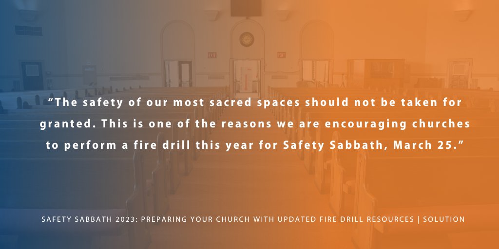 This year Safety Sabbath is fast approaching, and ARM encourages all Adventist churches to participate. The latest Solutions article provides a quick deep dive into the surrounding danger of structure fires and how ARM seeks to help churches prepare. ow.ly/Ga3450MNJHA