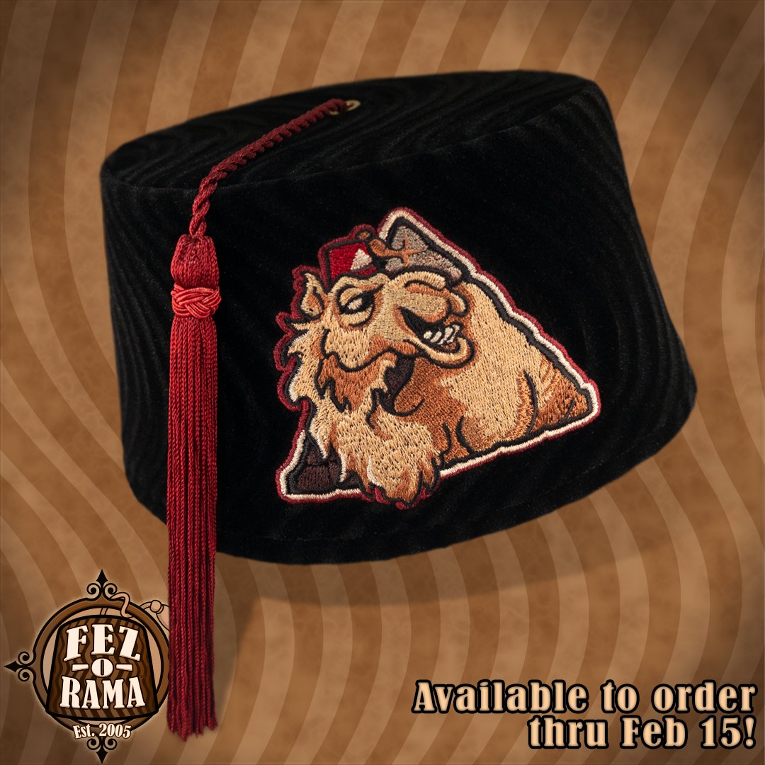 Fez of the Week: The Hi Jolly Fez 🐪 - mailchi.mp/9b45a157eac4/o… This fez was created for a group to wear in the 2023 Hi Jolly Daze parade in Quartsite AZ and it's now available to everyone for a limited time! Order thru Feb 15

#fezorama #fezoftheweek #hijolly #fez #hijollydaze