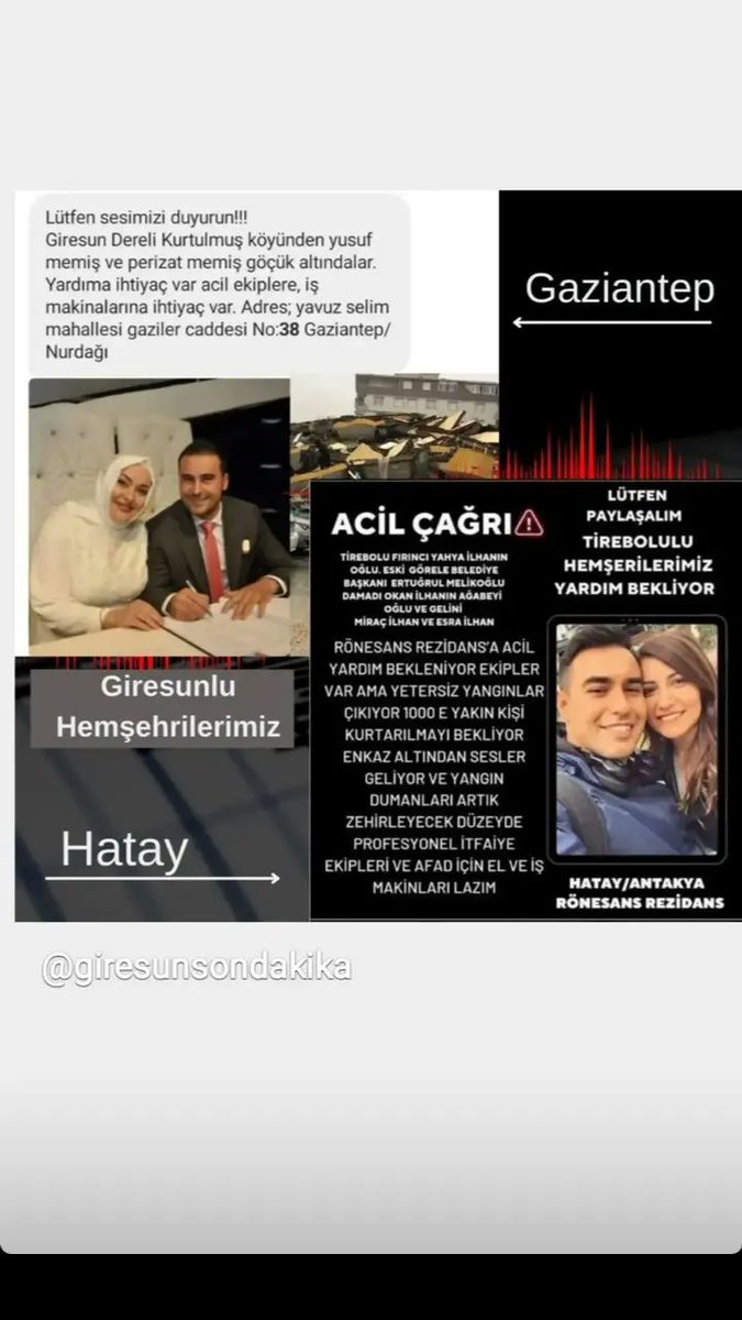 idemTek2's tweet photo. Günlerdir haber alınamıyor. Enkaz altındalar.
#depremsondakika 
#AFADGaziantep 
#AFAD 
#HalukLeventahbap
#HalukLevent https://t.co/Kwtioa3b0E