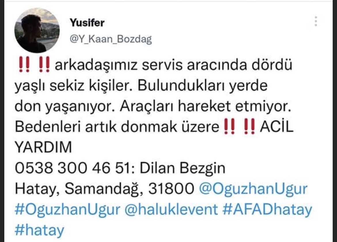 Hatay samandağ don tehliklesi. Lütfen yardım enkaz altından kurtulanların da canı tehlikede