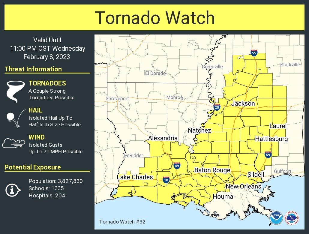 A tornado watch has been issued for Forrest &amp; Lamar Counties. The 361 Safe Room Shelter is located at 946 Sullivan Drive in Hattiesburg, if you need a safe place to take shelter. #mswx