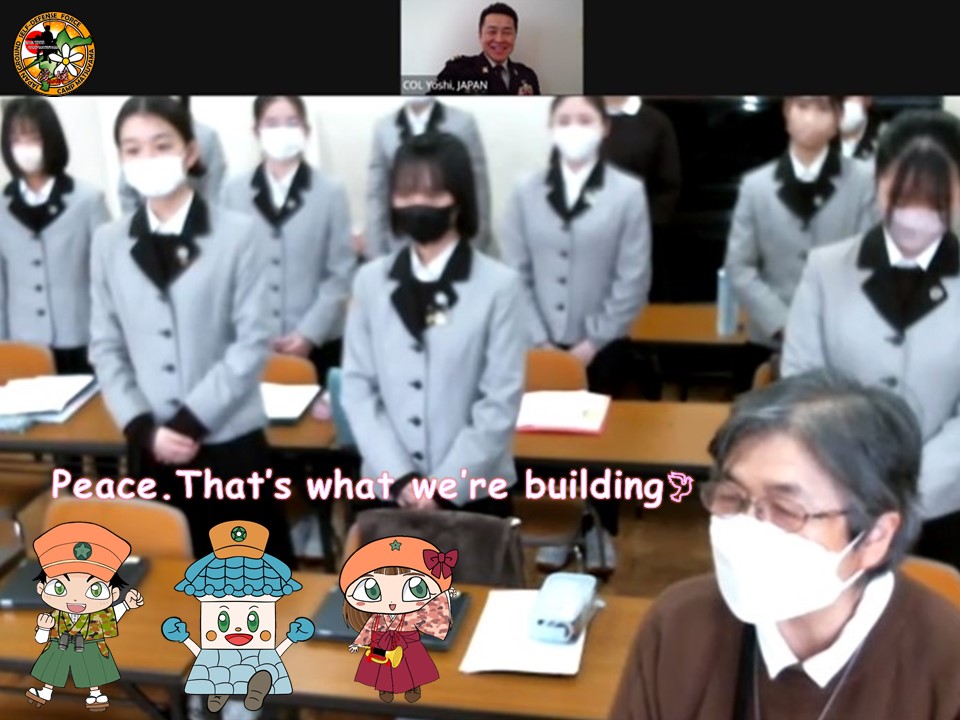 gsdf_matsuyama's tweet photo. Colonel Yoshi,Commanding Officer of Camp Matsuyama and former Military Adviser,#PermanentMissionOfJapanToTheUnitedNations,joined in the online meeting organized by #SapporoSacredHeartHighSchool to discuss issues on #UNPeacekeepingOperations. https://t.co/EbCcLGSI9F