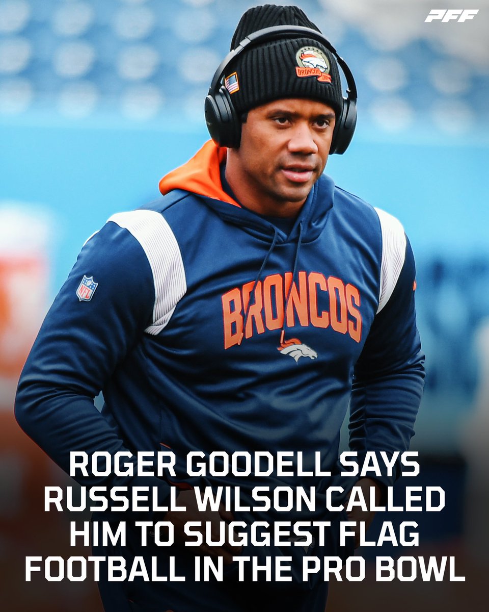 PFF's tweet photo. It was Russ’ idea for flag football in the Pro Bowl 👀 https://t.co/3x6sNXlWD8