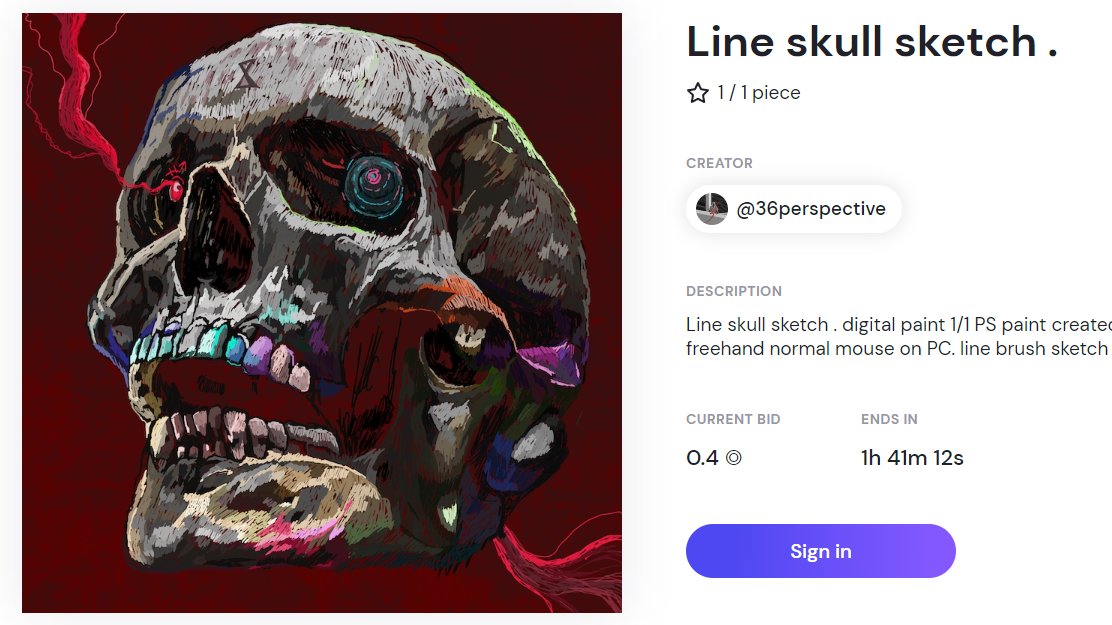 thirtysixman1's tweet photo. gm now 0.4 sol by @Esoteric_NFT 💯🔥
1st 0.3 sol by Jeremysundrip 🖤❤
Line skull sketch . 💀🧬💯
last 1 hour 
@formfunction

Join bid . respect for support.
link below 🔻
#NFTs  #formfuction #SolanaNFT https://t.co/RBOwAKSvu8
