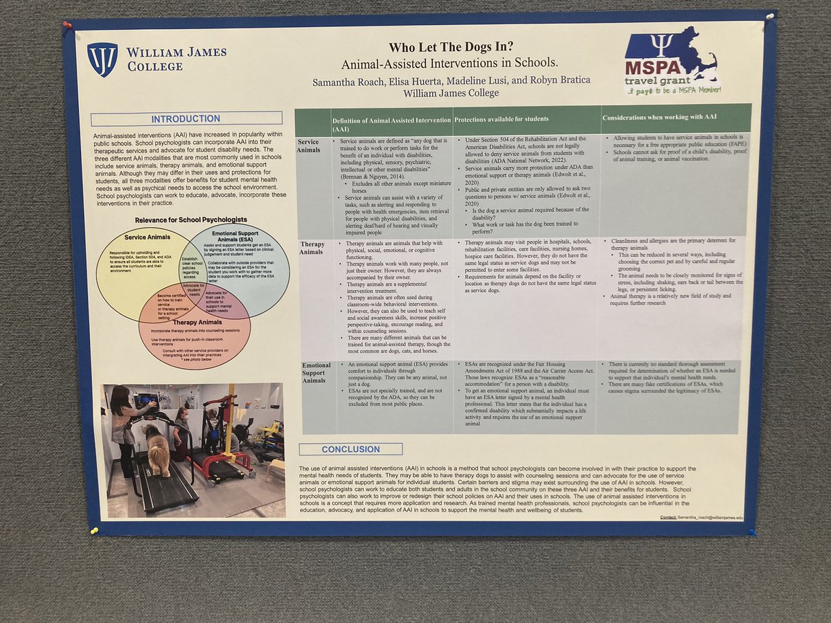 So proud of <a href="/WilliamJamesEdu/">William James College</a> students for this presentation on Animal Assisted Interventions! I love getting the chance to mentor! #WJCatNASP23 <a href="/nasponline/">National Association of School Psychologists</a> <a href="/WEareMSPA/">MSPA</a> #wholetthedogsin