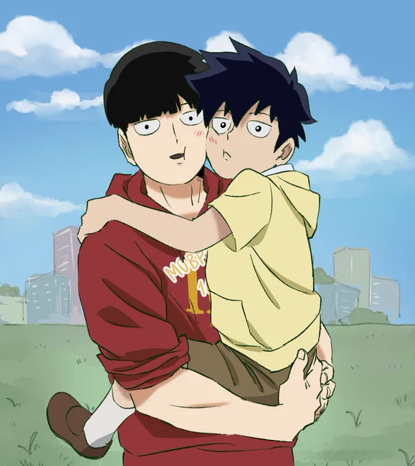 Age gap Kageyama brothers. Ritsu (10) holds onto his big brother (24) and refuses to let go. Shigeo lives on his own. The family had a picnic and it's time to go home. Ritsu wants to go home with Nii-san instead. Shigeo plays with the idea but Ritsu takes it more seriously... 