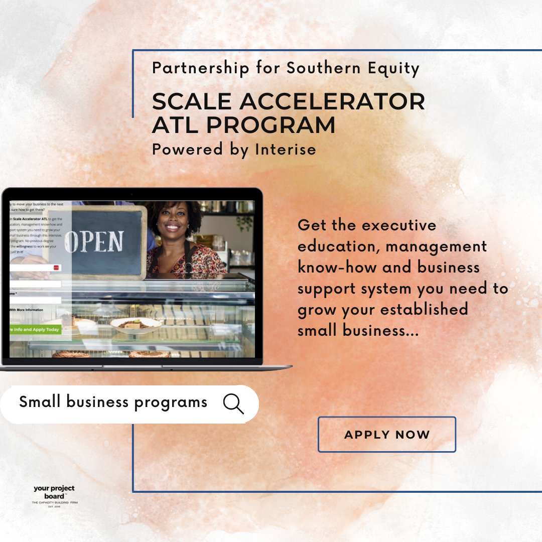Hi Business Owners, Culture Shifters and Innovators. If you’re in the Atlanta area, there’s an amazing opportunity to join the Scale Accelerator program, but you must act fast. The application deadline is tonight!

Learn more at programs.interise.org/scale-accelera…