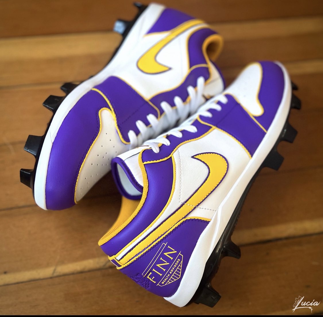 ReeseMooney1's tweet photo. Big shout out and thanks to @FinnWealth @jfinn9411 @LuciaFootwearCo for the new cleats for baseball. They are ๐ฅ. @LibertyBaseball @DenhamBoys https://t.co/xeu1hl6S4W