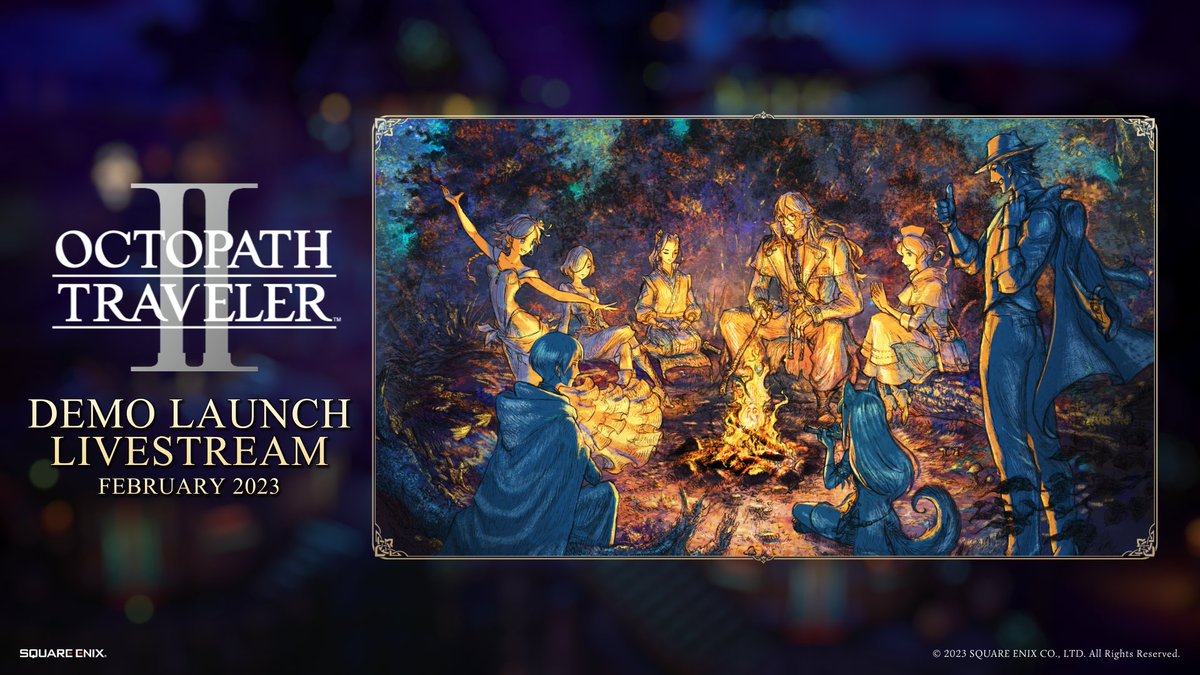 SquareEnix's tweet photo. Join us for our live stream tomorrow at 11am PST/7pm GMT for #OctopathTraveler2! https://t.co/iBiqzdFzef

We'll be celebrating the launch of the demo, giving away a Collector's Edition, showing off new gameplay and so much more. See you in chat! 👋 https://t.co/dxbz9W5oK1