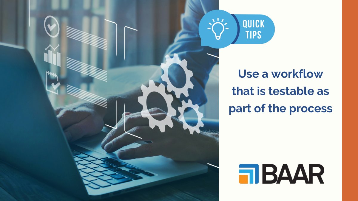 BAAR_Tech's tweet photo. When creating workflows or training AI models, part of the flow should include a testing phase for the workflow itself, as well as for extraction rules, before publishing . https://t.co/J8aIngNfaZ