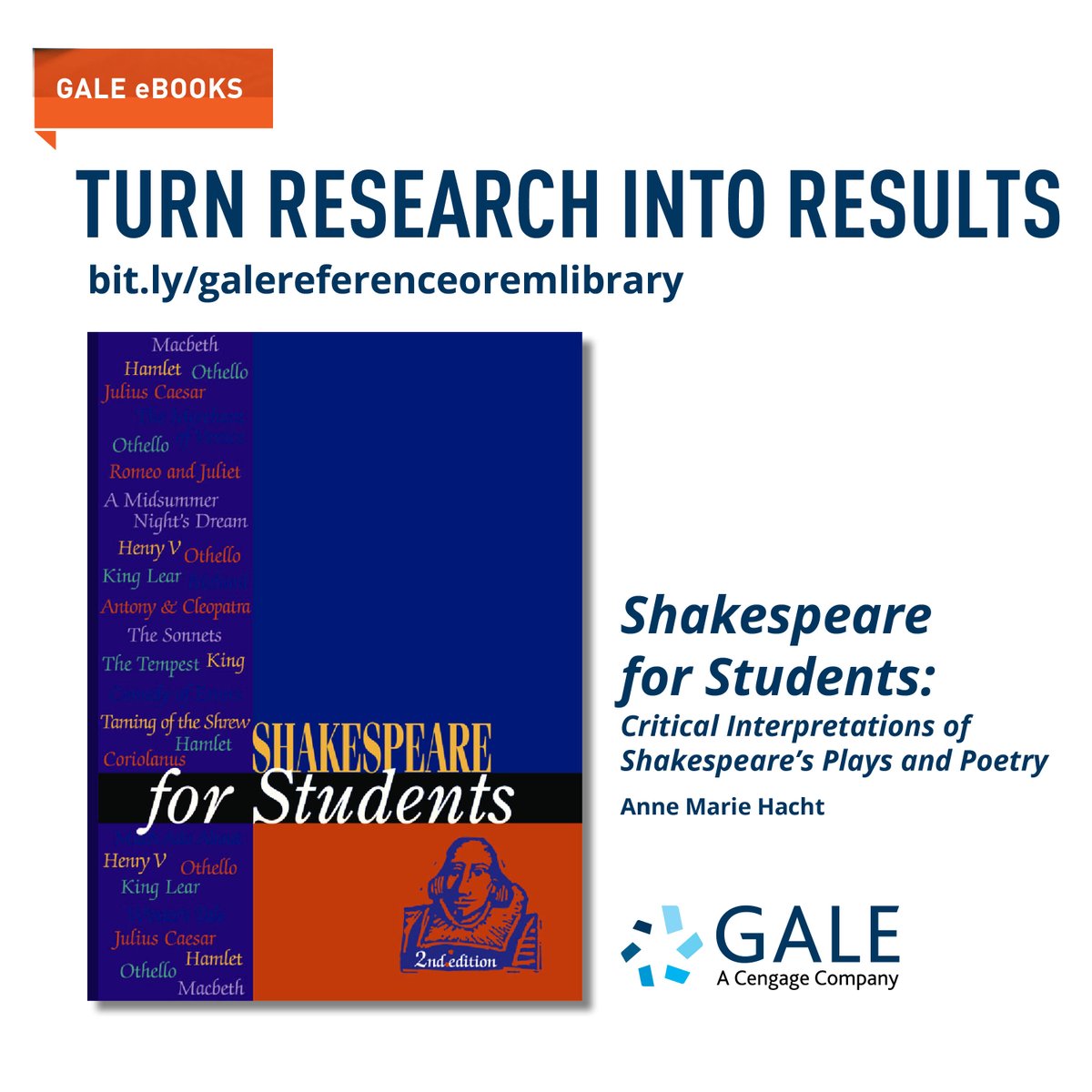 Shakespeare for Students is a collection of essays by Shakespeare scholars that have been selected for students at the high school or undergraduate college level. Access it on Gale Virtual Library for free with your library card number and pin.

#OremLibrary #Shakespeare
