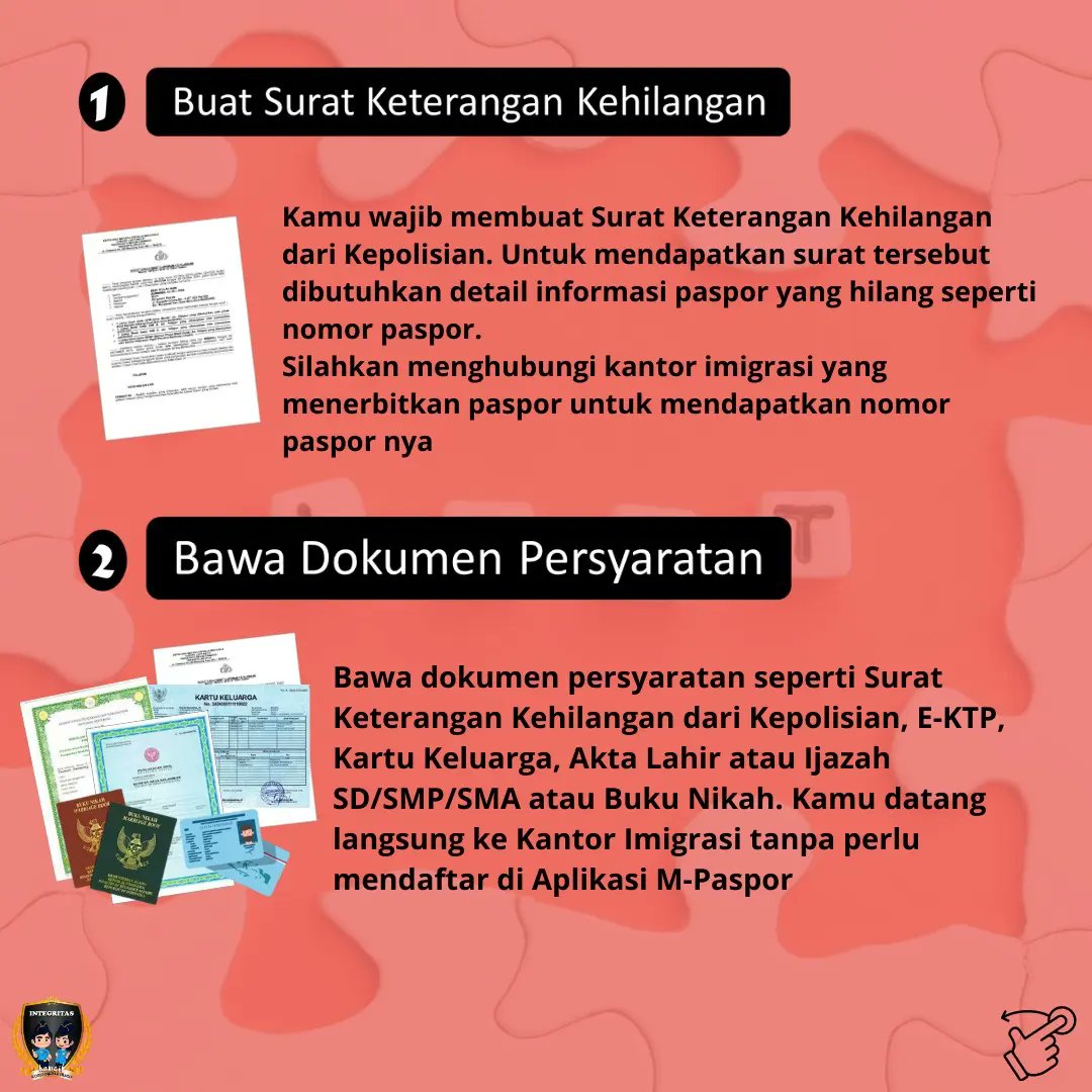 imigrasicilacap's tweet photo. Kanwil Kemenkumham Jawa Tengah Kantor Imigrasi Cilacap

Hallo Sobat Mido, jaga baik baik paspor kamu dan jangan sampai hilang ya..

Atau kamu harus lakukan hal-hal berikut!

@rbkunwas 
@kemenkumhamri 
@ditjen_imigrasi 
@kemenkumham_jateng
#KanwilKemenkumhamJateng https://t.co/5CYGpwCH14