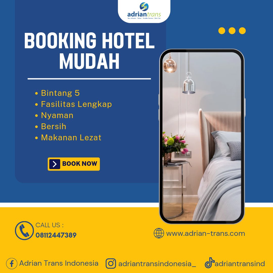 adriantransind's tweet photo. Bersantai di atas tempat tidur di hotel sambil nonton TV dan mengenakan baju tidur adalah momen terbaik dari sebuah liburan. Yuk booking hotel di Adrian Trans 🤩
#reservasihotel #hotelindonesia #booking #hotelmurah #staycation #traveller #traveltour #agentour #tourtravel https://t.co/o3md1y5GCk
