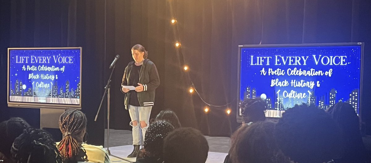 Paulala09's tweet photo. A Poetic Celebration of Black History and Culture at BHS today gave me the chills. We have very talented students. Congratulations @MsYoung_Teaches. It was amazing. @BridgelandCCS @BridgelandCFISD #veryproudteacher https://t.co/PLqfSeZScs