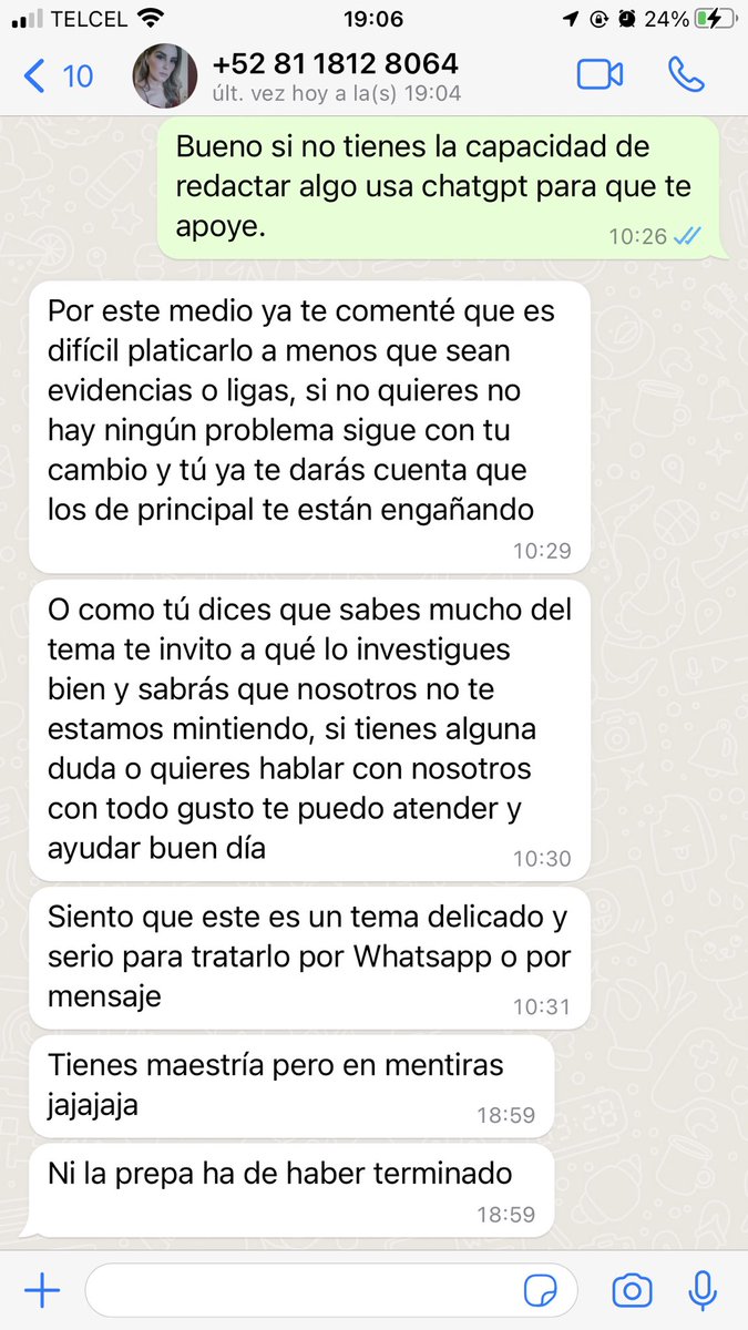 GCasCar's tweet photo. @ProfuturoMX Mira como trata tu asesora Paola Cantú a los clientes https://t.co/i2MfuaZInI