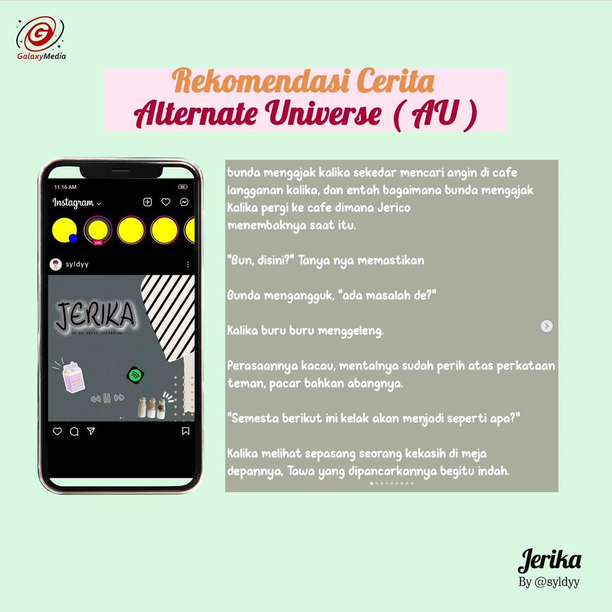 Jerika by <a href="/syldyy/">ಇ.</a>

Ada yang baca AU ini juga? 😍
Komen dibawah ya tentang AU satu ini, dan tag juga temen kalian 🥰

#alternativeuniverse