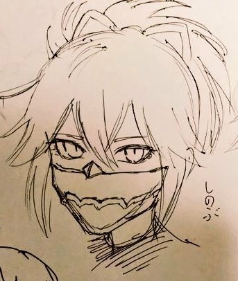 タルタリヤ「これはボールペンでらくがきした久岐忍と左手で描いたタルタリヤ 」|岩葉のイラスト