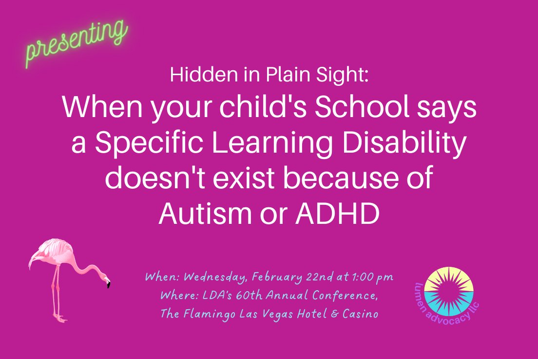 vmspencer's tweet photo. It's all happening at the Flamingo this month! Honored to be presenting on a case that reaffirmed the standards for SLD evaluation and determination. Come and hear the story...

#LDACon #Dyslexia #specialeducation #conference #iep #ieps #dyslexiaeducation #dyslexiaawareness https://t.co/RxxFhnyiqE